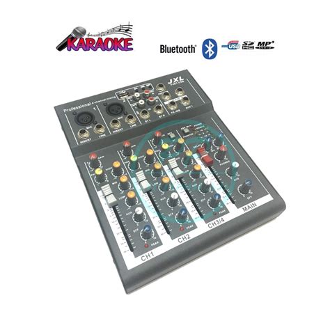 สเตอริโอมิกเซอร์ 4 ช่อง Usb Mp3 ผสมสัญญาณเสียง Stereo Mixer รุ่น Jxl