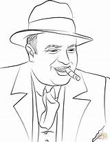 Capone Gangster Bekende Mafia Scar Kleurplaten Mensen sketch template