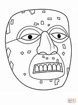 Mask Aztec Coloring Pages Mayan Xiuhtecuhtli Template Printable History Drawing Masks Color Para Crafts Colorear Mayans Incas Bible Cartoons Select sketch template