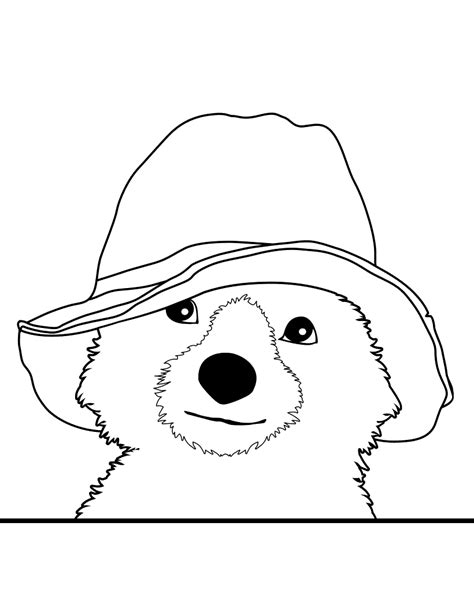 coloring page paddington bear