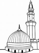 Drawing Mosque Kids Outline Kaaba Coloring Getdrawings sketch template