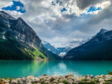 lake louise banff national park alberta canada oc   rearthporn