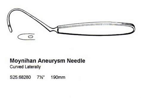 moynihan aneurysm needle curved laterally  mm surgical instruments
