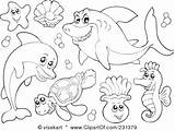 Coloring Animals Pages Sea Ocean Color Animal Clipart Under Life Drawing Marine Creatures Printable Colouring Preschool Cut Print Sheets Underwater sketch template