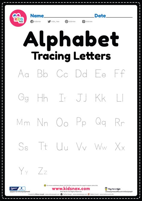 alphabet letter tracing worksheet  printable