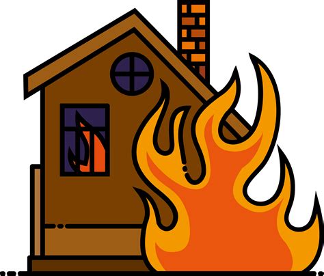 firemen putting  fires   burning home stock illustration clip