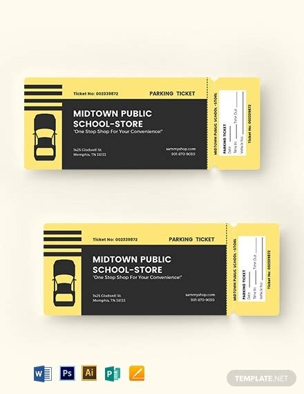 parking ticket templates ai psd ms word publisher pages