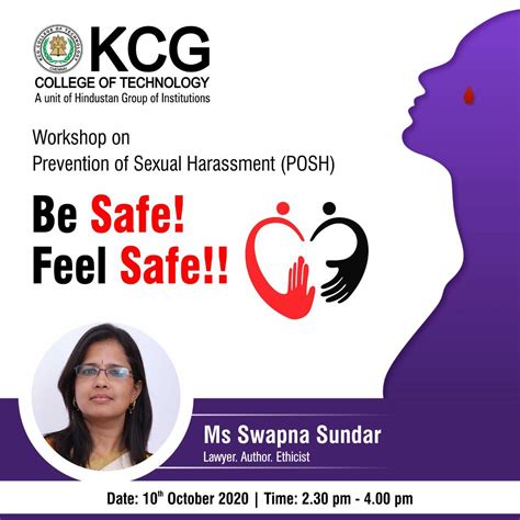 workshop on prevention of sexual harassment posh kcg college of