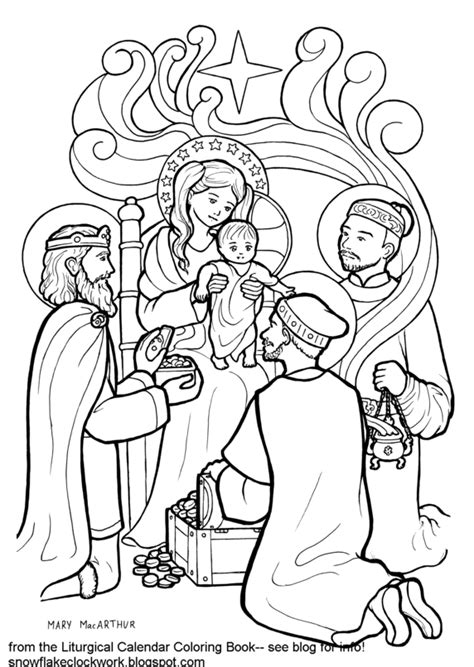 snowflake clockwork epiphany coloring page