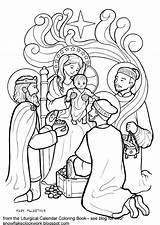 Epiphany Coloring Pages Jesus Liturgical Kids Catholic Children Calendar Choose Board sketch template