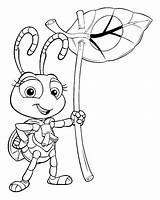 Coloring Bugs Life Pages Kids Bug Color Characters Disney sketch template