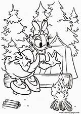 Coloring Camping Pages Disney Daisy Duck Printable Camp Kids Fire Print sketch template