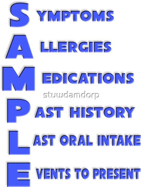 sample mnemonic acronym  medical assessment stickers