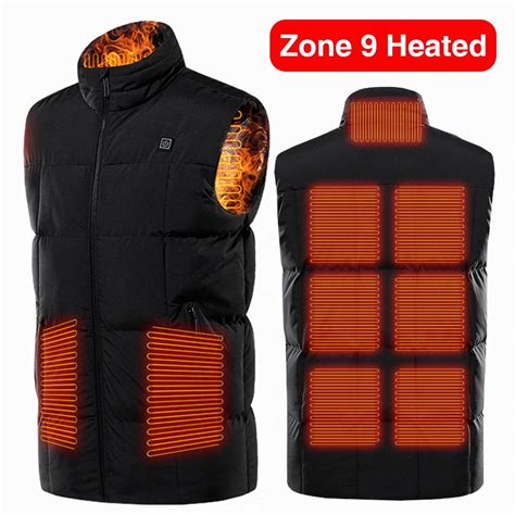 mid ten women men electric heated vest thermal heated jacket  battery pack usb infrared