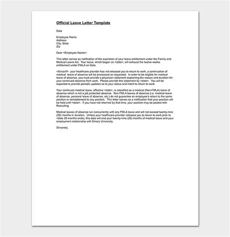 fmla information letter  employee sample disability vrogueco