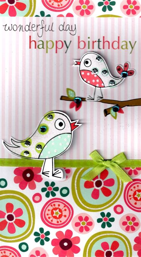 birds pretty happy birthday greeting card cards love kates