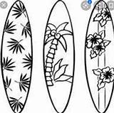 Hawaiian Surfboard Drawings Tiki Luau sketch template