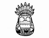 Chief Indian Coloring Owl Getcolorings Colorear Coloringcrew sketch template