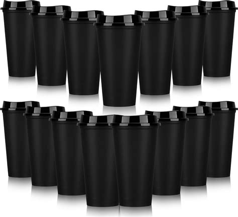 Domensi 15 Pack Reusable Coffee Cups With Lids Reusable