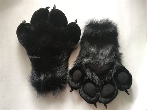 black fur paws  claws fursuit hand paws cat paws furry etsy