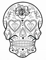 Skull Coloring Pages Sugar Printable Mandala Pdf Getcolorings Color Skulls Onlin Getdrawings Colorings sketch template