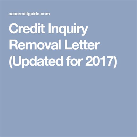 credit inquiry removal letter sample updated     remove