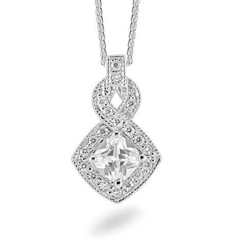 sterling silver pendant cubic zirconia  jewellers