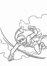 Coloring Supergirl Teenager Flying Fight Pages sketch template