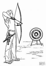 Archery Coloring Printable Pages sketch template