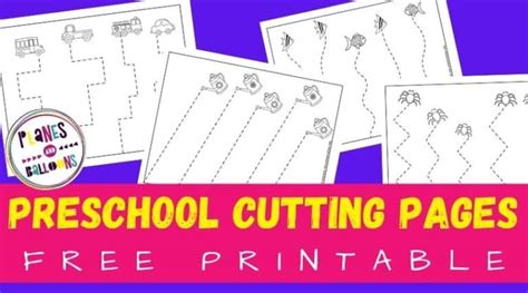 preschool cutting pages  printable cutting practice worksheets