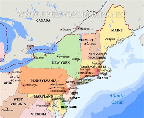 blank map  northeast states northeastern  maps  region