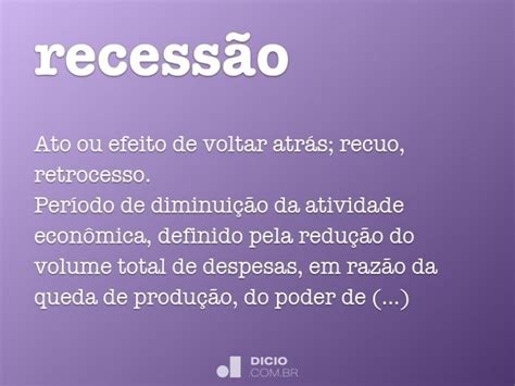 Recessão Dicio Dicionário Online De Português