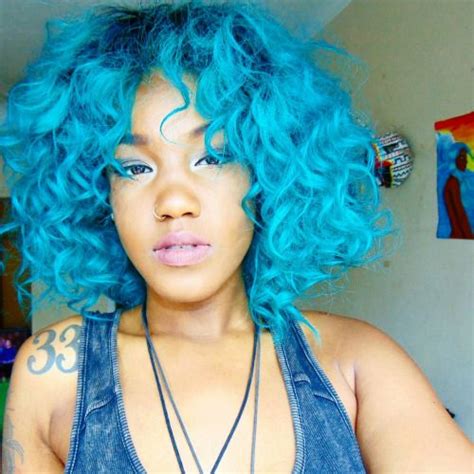 naturalcurlybeautiful blue hair hair color blue curly hair styles