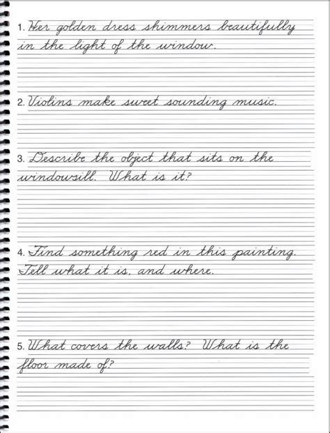 cursive writing worksheet sentences grade