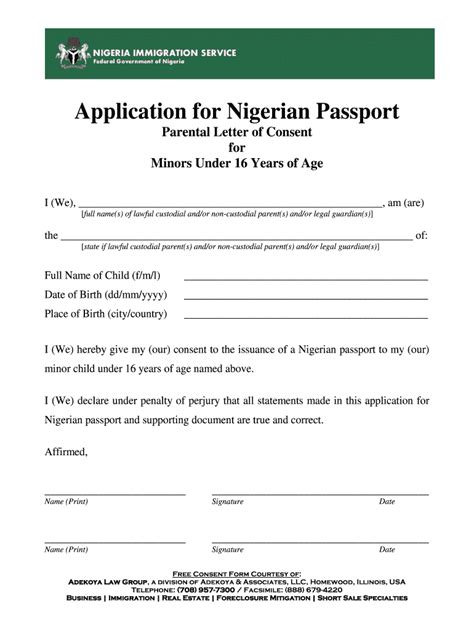 consent letter  parent  international passport fill