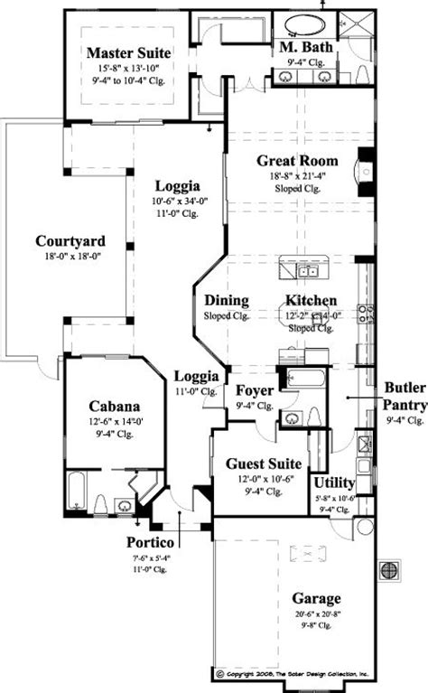 images  courtyard house plans  sater design collection  pinterest european