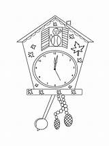 Clock Pages Coloring sketch template