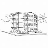 Apartment Building Stock sketch template