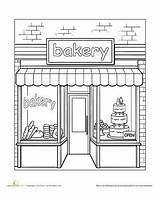 Coloring Bakery Drawing Pages Store Shop Colouring House Adult Sheets Cake Places Color Molens Para Education Colorear Book Cache D9 sketch template