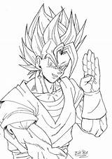 Vegito Vegetto Lineart Getcolorings Goku Vegeta Gogeta Colorings sketch template