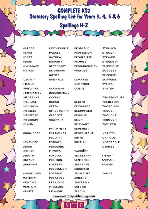word list  key stage  spelling bee spelling lists spelling bee