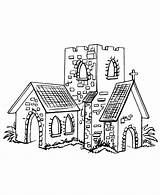 Coloring Medieval Church Churches Pages Printable Village Fantasy Drawing Castle Small Sheets Clipart Drawings Colouring Kids Illustration Shows Easy Books sketch template