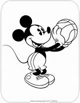 Mickey Coloring Classic Mouse Pages Pdf Basketball Disneyclips Playing Funstuff sketch template