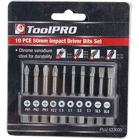 toolpro impact driver bit set mm  piece supercheap auto