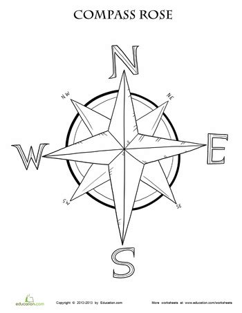 compass rose worksheet educationcom rose coloring pages compass
