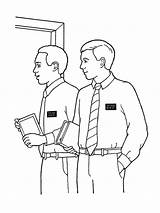 Coloring Pages Missionary Missionaries La Lds Iglesia Clipart Primary Para Door Knocking Others Lesson Sketch Sud Jesus Christ Inclined Primarily sketch template