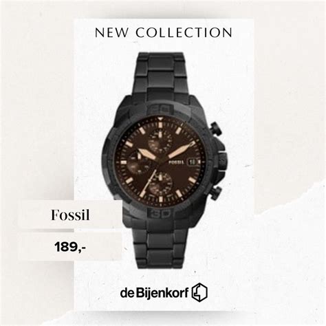fossil horloge fs zwart de bijenkorf fossil horloges horloges horloge