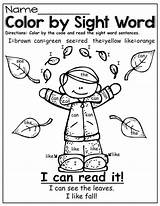 Coloring Sight Word Pages Color Words Fall English Printable Kindergarten Worksheets Colouring Kids Style Colour Printables Education Literacy Math Drawing sketch template