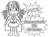 Coloring Superhero Pages Girl Printable Superheroes Cartoon Clipart Kids Super Superheros Hero Color Childrens Girls Personalized Preschoolers Birthday Print Sheets sketch template