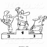 Third Cartoon Clipart Place Second First Podium Coloring People Outline Business Placing Vector Clipground Ron Leishman Royalty sketch template